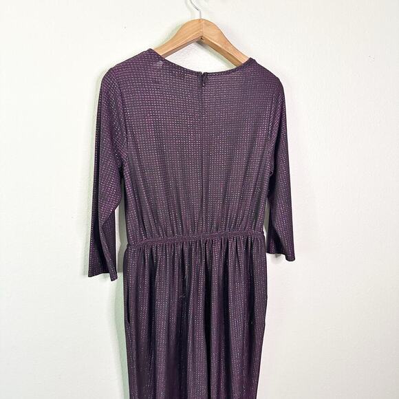 Lane Bryant Purple Metallic Sweetheart Neckline Jumpsuit women’s plus Size 16 - Picture 7 of 12